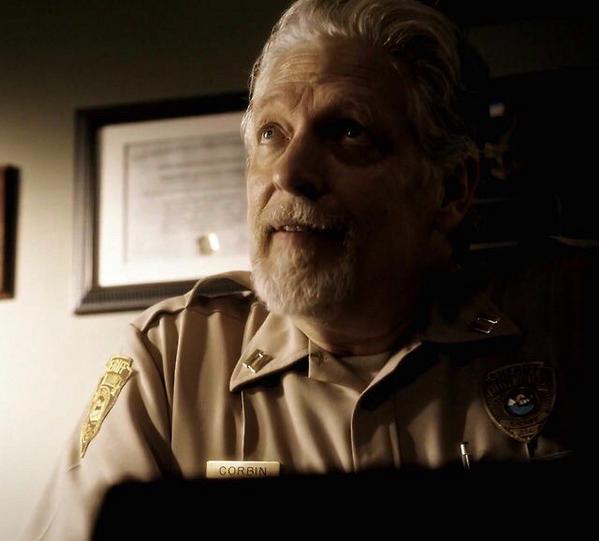 Sheriff August Corbin (Clancy Brown) sits in his office on Sleepy Hollow TV.