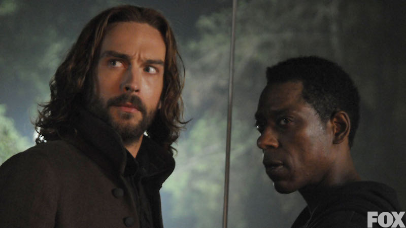 A concerned Ichabod and Frank Irving on Sleepy Hollow.