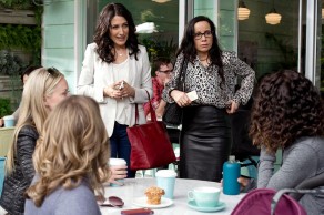 Abbie and Lyla deal with some gossipers on Girlfriends' Guide to Divorce.