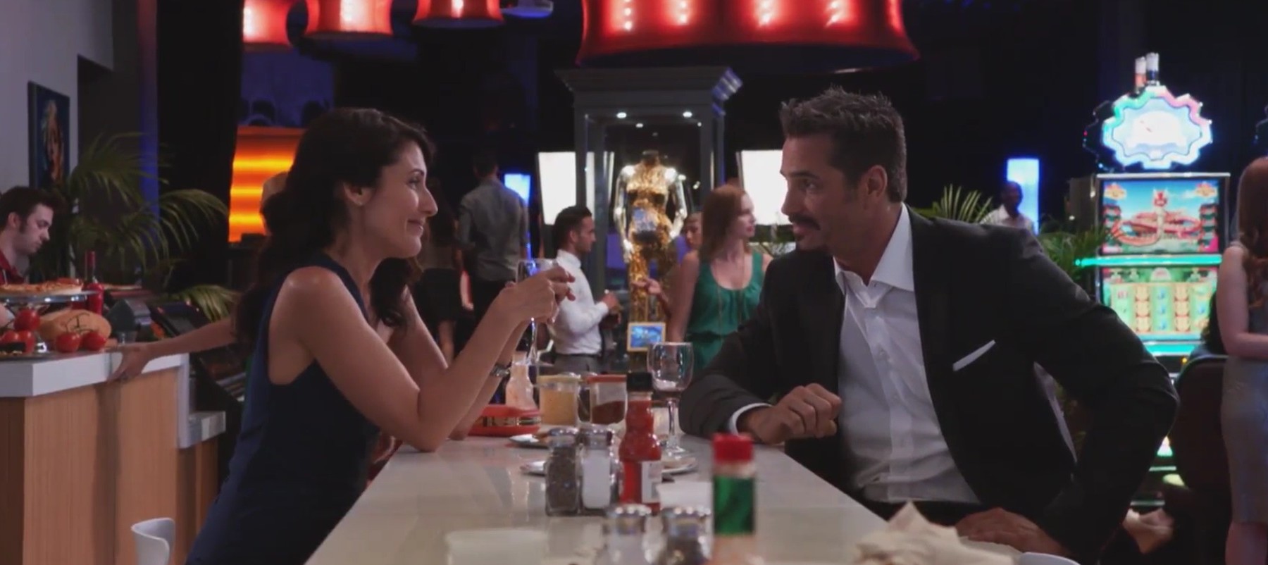 Abby visits Vegas and meets an escort played by Victor Webster on Girlfriends' Guide to Divorce.