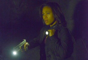 Abbie investigates a cavern on the What Lies Beneath episode of Sleepy Hollow