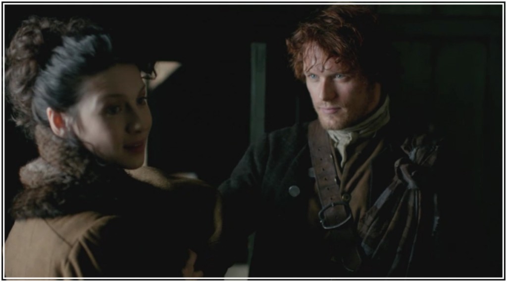 Jamie gazes at Claire in the "No Way Out" episode of Outlander