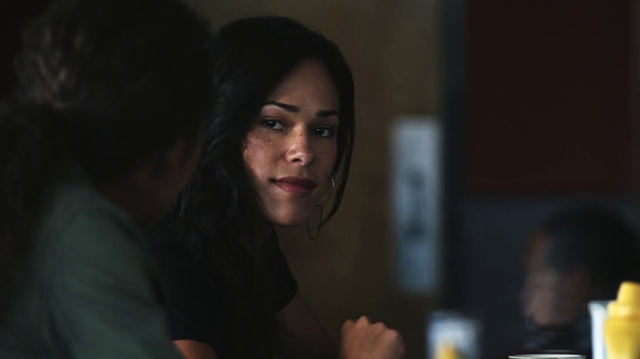 Jessica Camacho as (Sophie Foster) in a diner on Sleepy Hollow