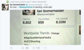 Ian Somerhalder Tweet about Sleepy Hollow