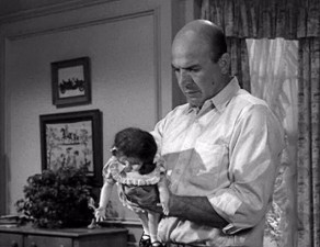 Telly Savalas with Talky Tina doll on The Twilight Zone