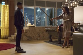 Cookie threatens Hakeem with a broom on Empire