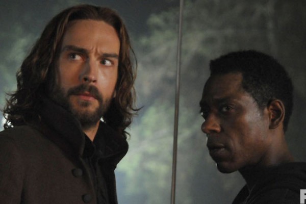 A concerned Ichabod and Frank Irving on Sleepy Hollow.