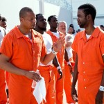 Chris Rock as Frank Gathers in the prison yard with Lucious on Empire