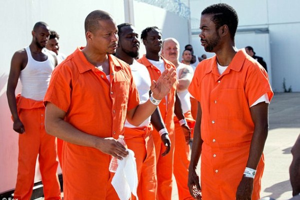 Chris Rock as Frank Gathers in the prison yard with Lucious on Empire