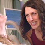 Abby is with Becca when she gives birth on Girlfriends' Guide to Divorce