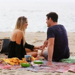 Ben Higgins and Amanda have a picnic on the beach on The Bachelor