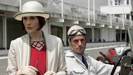 ady Mary and Henry Talbot at race track on Downton Abbey