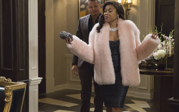 Empire's Cookie enters her birthday party in a white fur coat